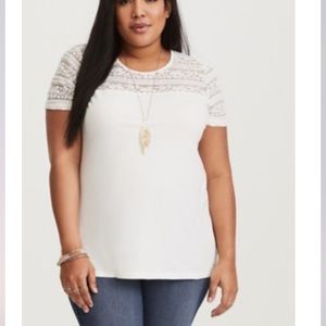 NWT Torrid 3X White Lace Top